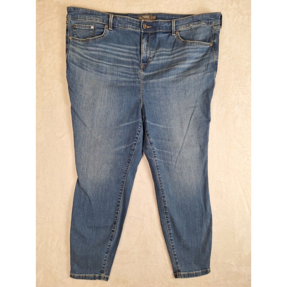 Torrid Women's Jeans 22S Blue Denim MidFit Super Skinny Mid Rise Cotton 44x25